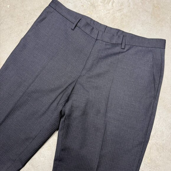 Hugo Boss Dress Pants Navy Blue Pinstripe Stretch Wool Trousers 34x31 - Picture 2 of 10